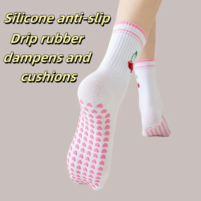 European size 3643 1 Pair Knitted ed Yoga Fitness Pilates Sports Silicone Non slip Bottom Womens Middle Socks 251010