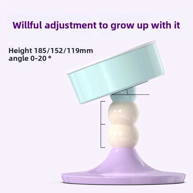 Pet Lifting Cat Bowl Adjustable Ceramic Cat Bowl Tilting Neck Protector High Foot Bowl Feeding Dog Bowl Edible C251009