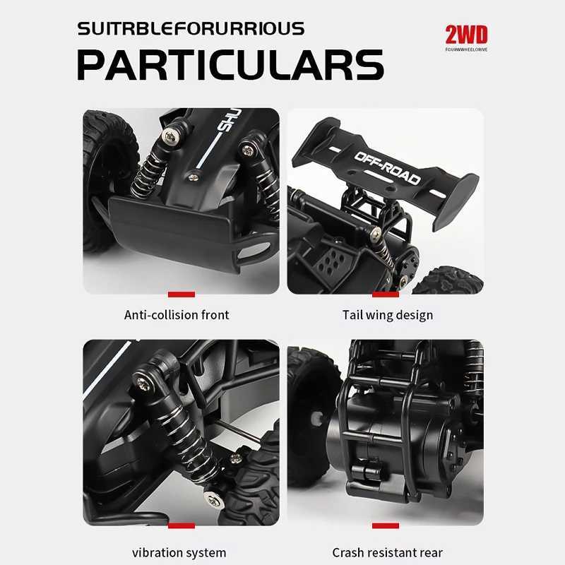 ZWN 116 24Gh Model RC Car With LED Lights 2WD Offroad Remote Control Climbing Vehicle Outdoor Cars Toys for Boys Girls GiftsT251010