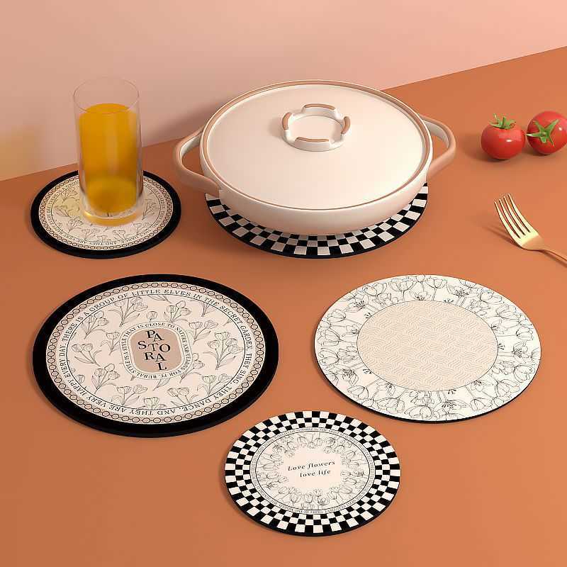 Dining Plate Mat Windproof Heat Resistant Insulation Mat Water Absorbent Diatomaceous Earth Tea Cup Coffee Cup Mat Dish Mat C251010