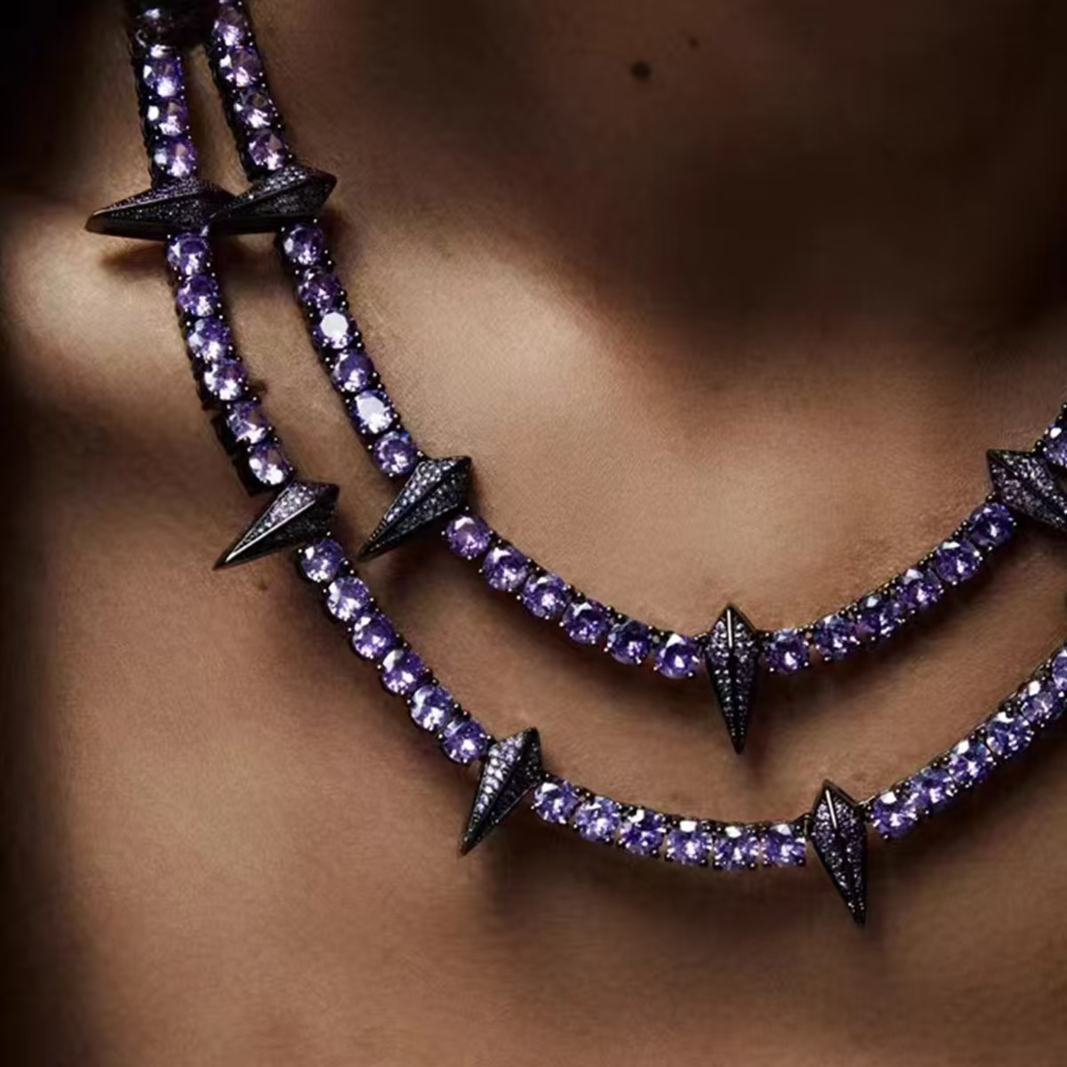2026 New Chain, Black Panther Necklaces, High end Trendy Popular Jewelry, 5mm Moissanite Tennis Chain