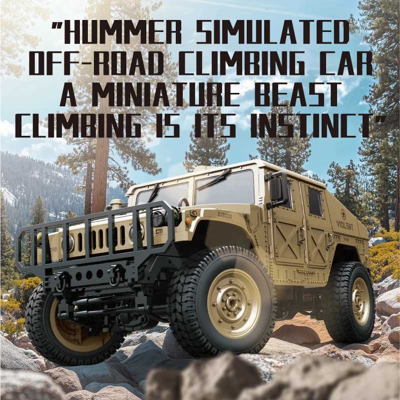 C8835 114 24G RC Car Simulation 4x4 Allterrain Offroad Climbing Vehcile Remote Control Military Jeep Toy Best Gift for KidsT251010