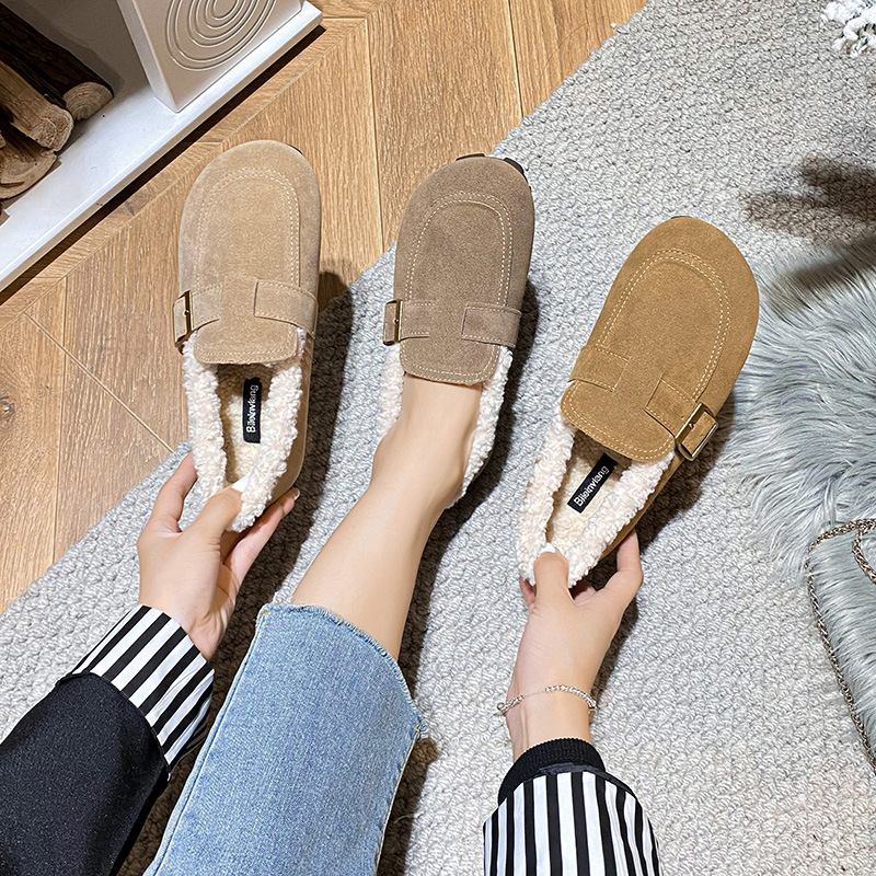 2025 New Autumn & Winter Maternity Shoes for Women, Slip-on Fleece-Lined Bean Soft-Soled Shoes with Free Shipping