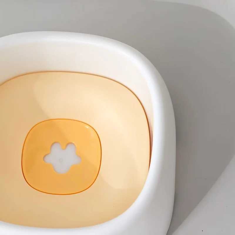 Pet Water Bowl with Floating Disk SplashProof Cat Dog to Encourage Drinking Keeps Water Fresh and Floor Easy Clean Modern C251009