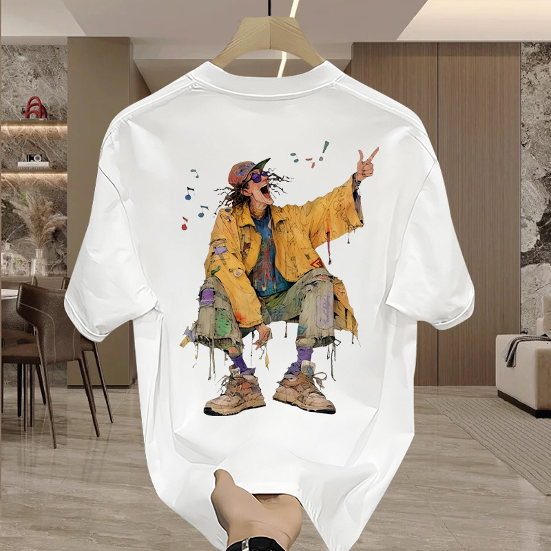 American Style Cool Heavyweight High-end Pure Cotton Designer Hoodie Short Sleeve T-shirt Summer Men's New Men's T-shirt Trendy Brand Hot-selling Designer Shirt