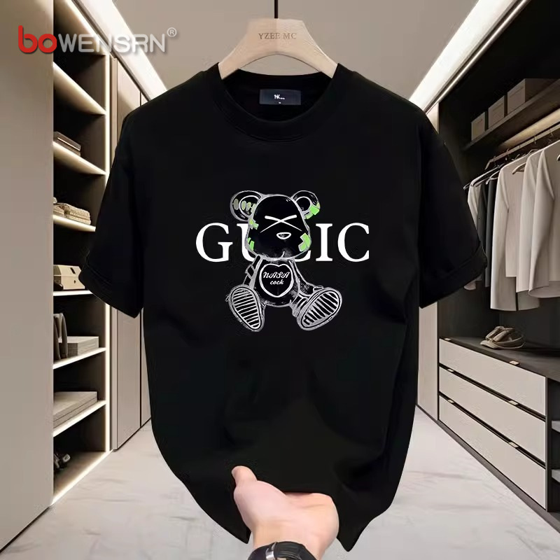 High-end Trendy Brand Short-sleeve T-shirt Designer Hoodie For Men 2025 New Summer Long-staple Cotton Cool And High-end Feel Printed Designer Shirt Tee For Men