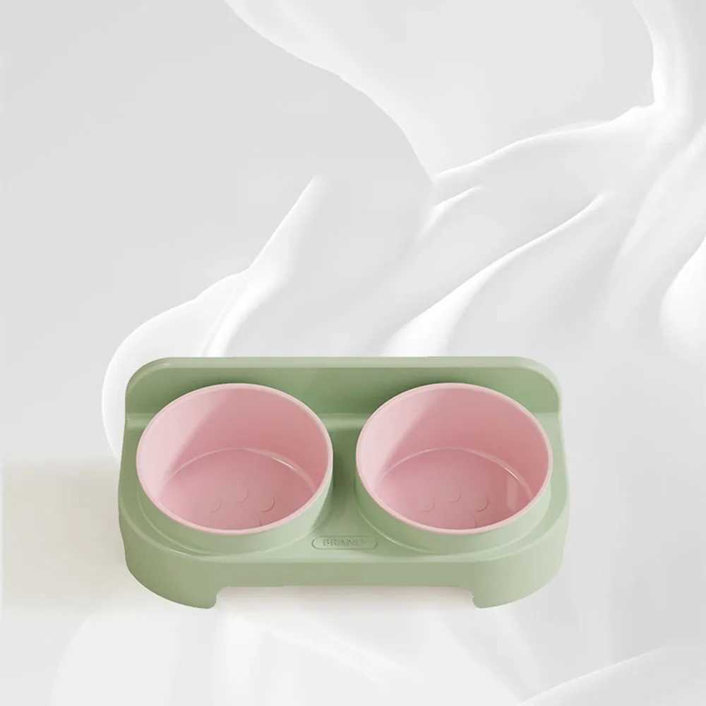 EcoFriendly Cat Bowl DualBowl Set Slanted Mouth Food Water Bowl for Cats Also Suitable for Dogs C251009