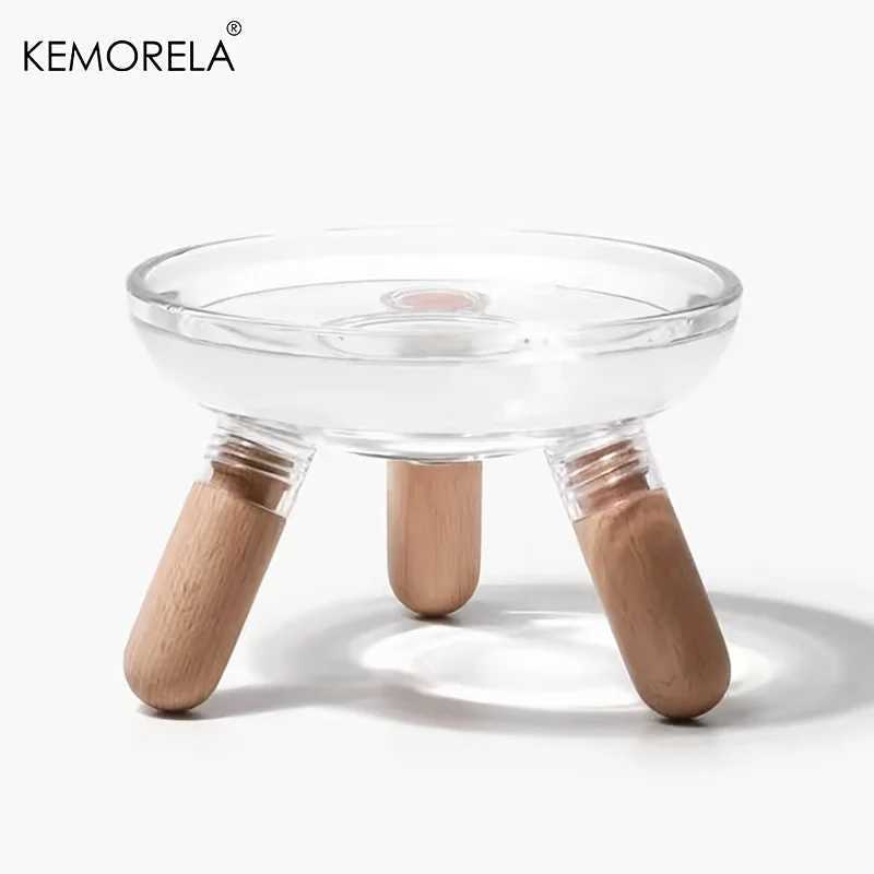 KEMORELA Elevated Pet Tilted Food Bowl Water Bowl Transparent Plastic Cat Bowl For Protecting Pet Cervical Vertebra Removable C251009