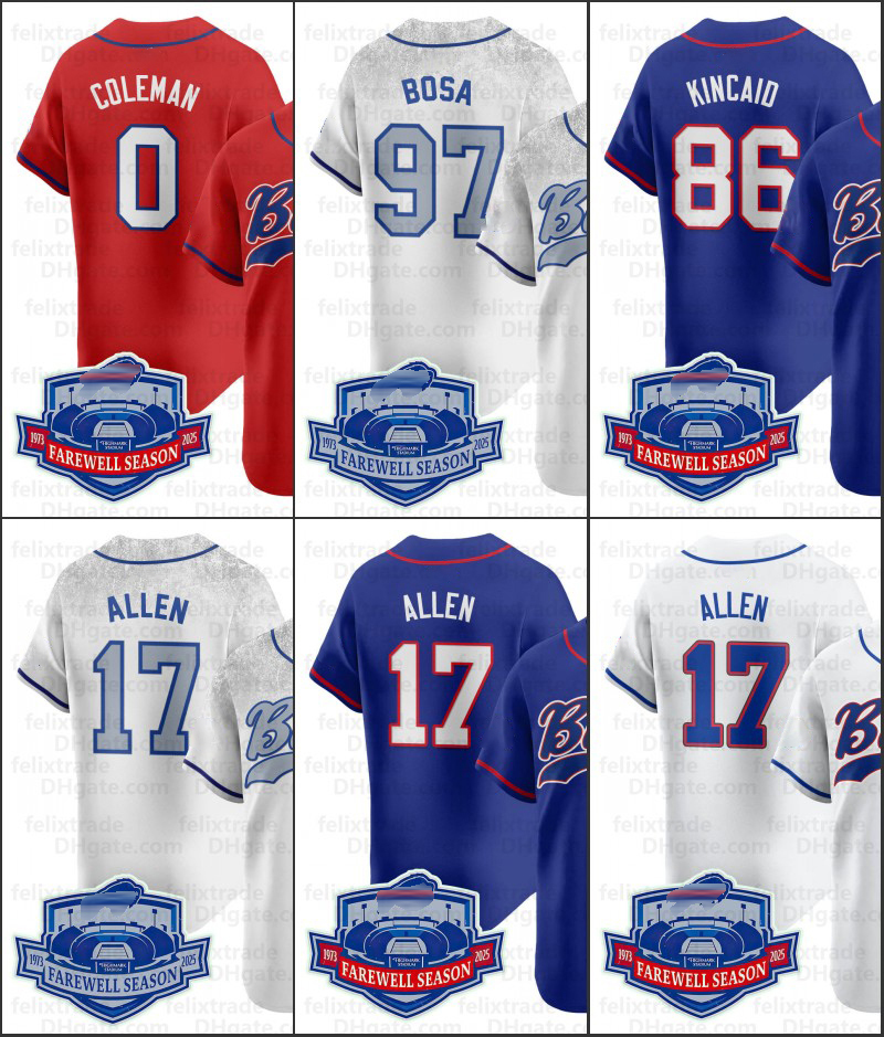 Josh Allen Keon Coleman 2025 Rivalries billsBaseball Jersey Dalton Kincaid Von Miller Khalil Shakir Dawson Knox Matt Milano James Cook Curtis Samuel