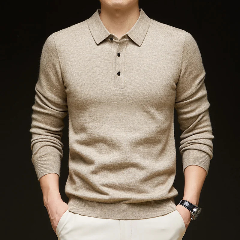 Fashion Autumn And Winter Cashmere Sweater Mens High Quality Pullover Casual Loose POLO Knitted Bottom Shirt Jacket 250930