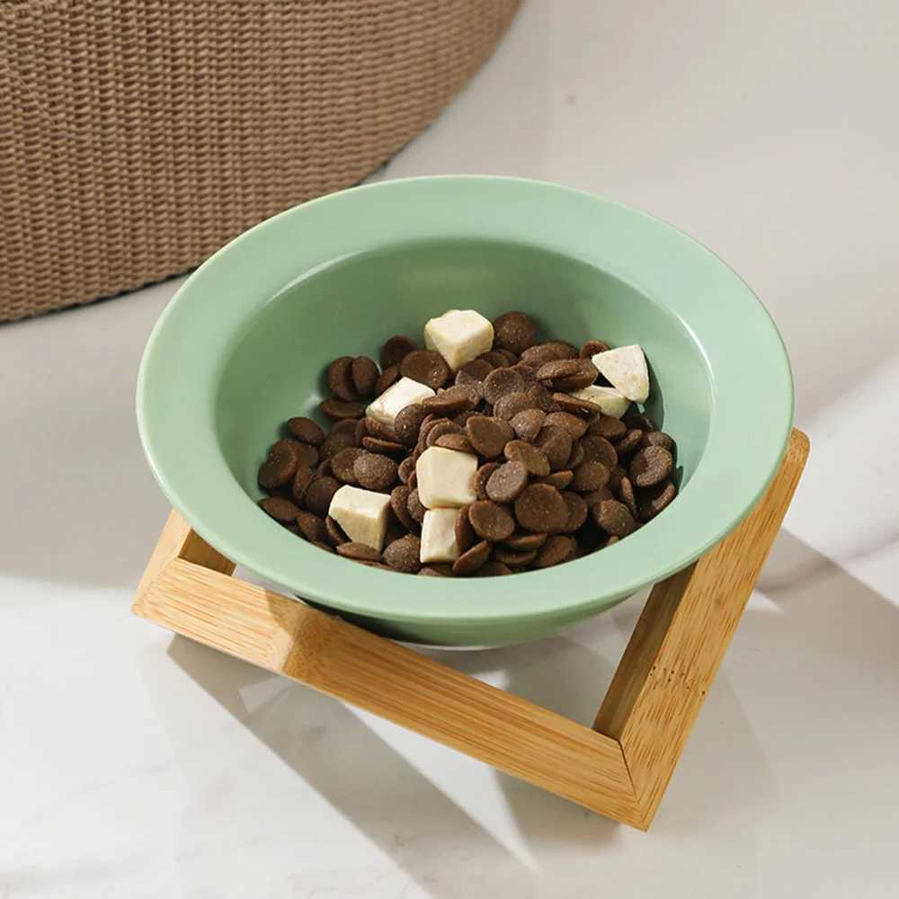 Elevated Pet Bowl Stand Ceramic Slant Mouth DogCat Bowls AntiSpill HighValue Pet Feeding Supplies for Dogs Cats C251009