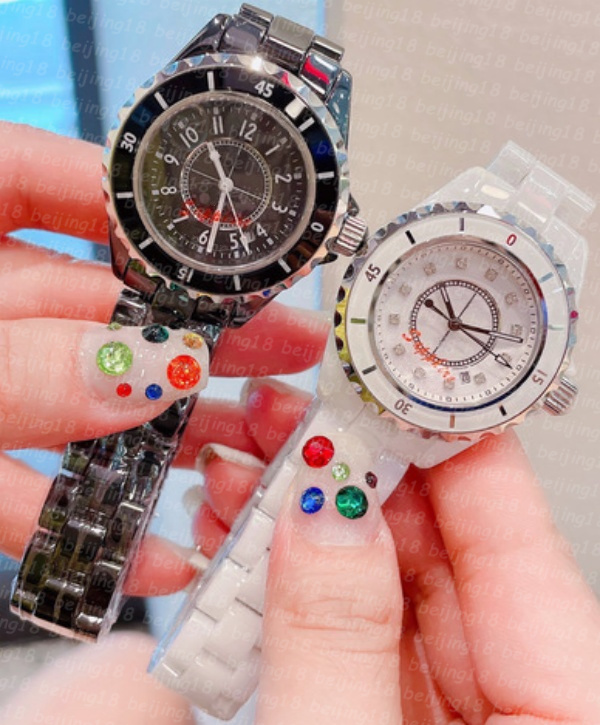 (Watch color As Option Pics show) Fashion Designer Women Watches Stainless Steel Quartz Ladies Elegant Noble Diamond Watches