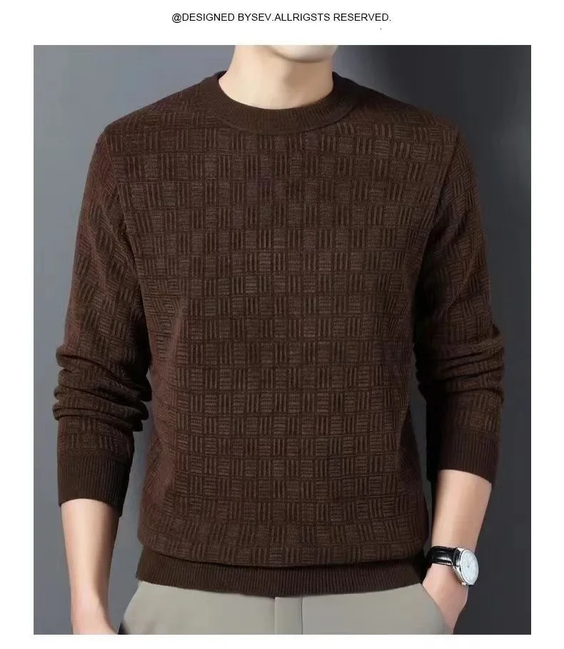 Spring Autumn 100 Pure Merino Wool Pullover Sweater Men Oneck Longsleeve Cashmere Knitwear Female Clothing Grace 250930