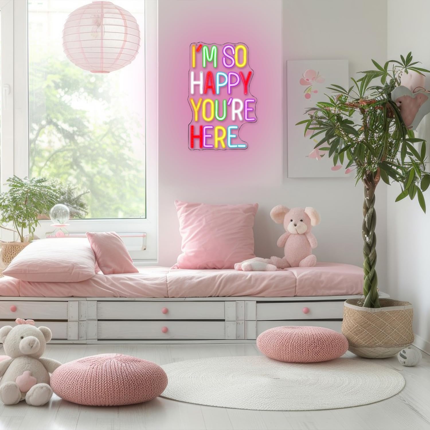Letter neon signs, dimmable positive belief LED lights, children's room welcome signs, classroom family business, wall art decoration