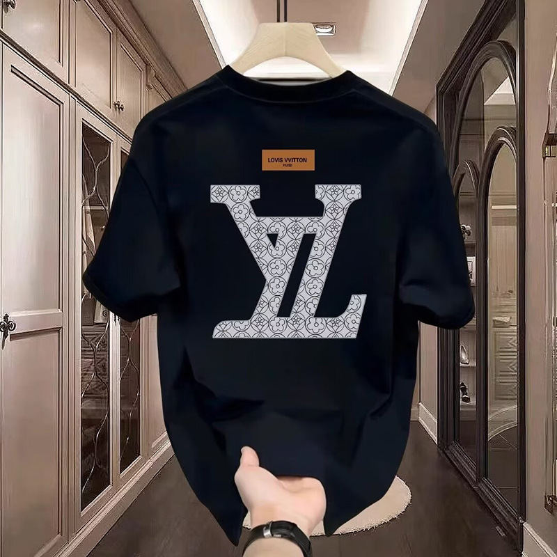 Pure Cotton Short Sleeve T-shirt For Men Designer Shirt Loose Fit Summer Hong Kong Style Trendy Five Quarter Sleeve Designer Hoodie Student Couple Mat