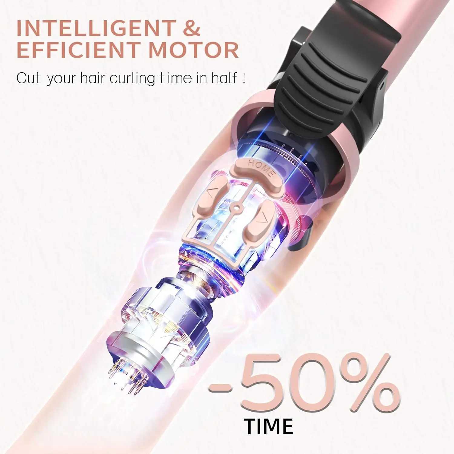 Rotating Curling Iron 1 Inch Automatic Curling Wand with 12 Temperature Memory Mode Perfect for Beach Waves C251110