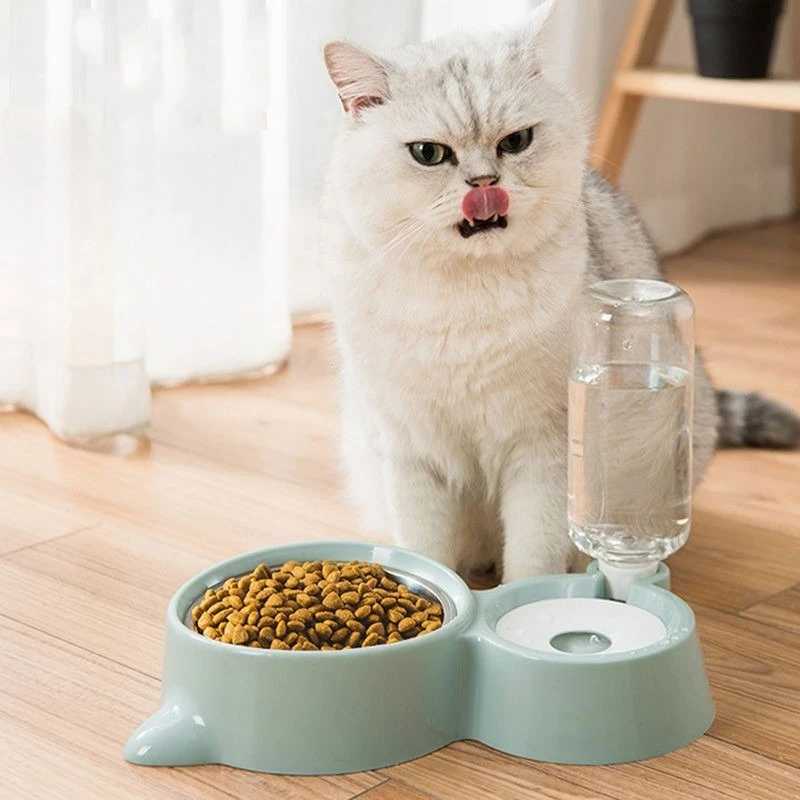 Automatic Cat Ear Pet Feeder 2in1 Stainless Steel Food Water Bowl Self Cleaning Dog Cat Dish with Smart Sensor C251009