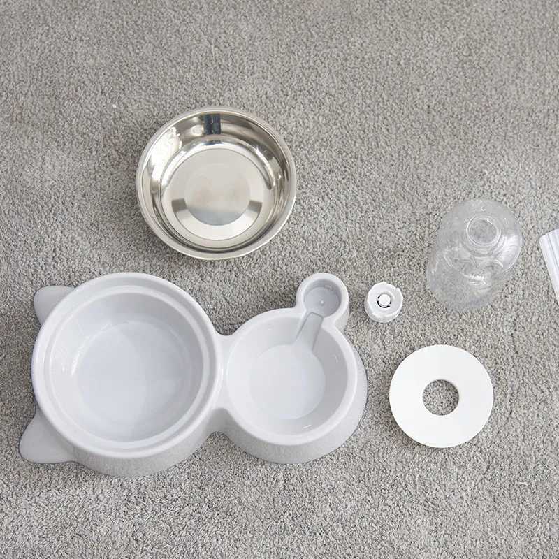 Automatic Cat Ear Pet Feeder 2in1 Stainless Steel Food Water Bowl Self Cleaning Dog Cat Dish with Smart Sensor C251009