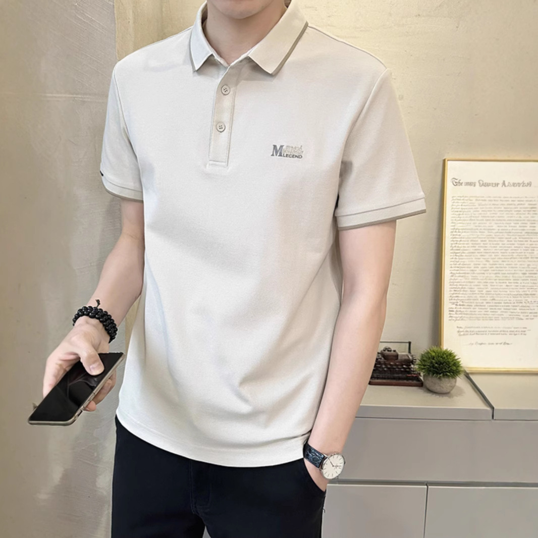 Turn-down Collar Designer Shirt Short Sleeve T-shirt Men Ice Silk Summer Designer Hoodie Wear 2025 New Trend Slim Fit Brand POLO Shirt Men Half Sleeve Top
