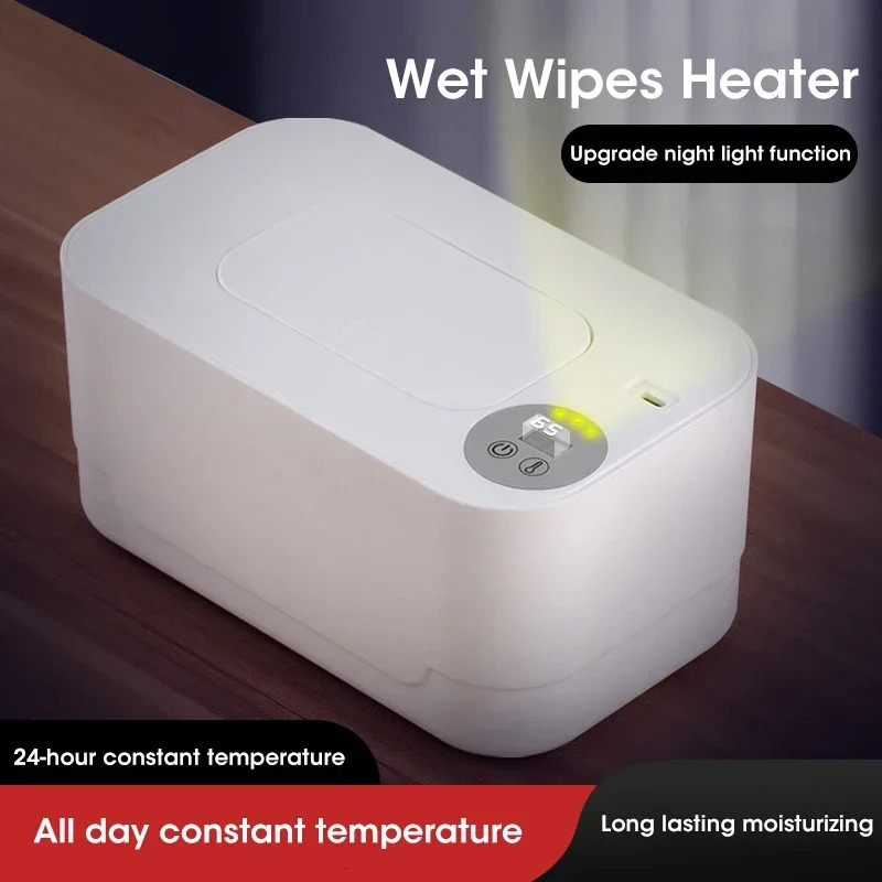 Baby Wipe Warmer Heater with LED Display Wet Towel Dispenser Portable USB Charge Baby Wipe Warmer Napkin Heating Box HomeCar251010