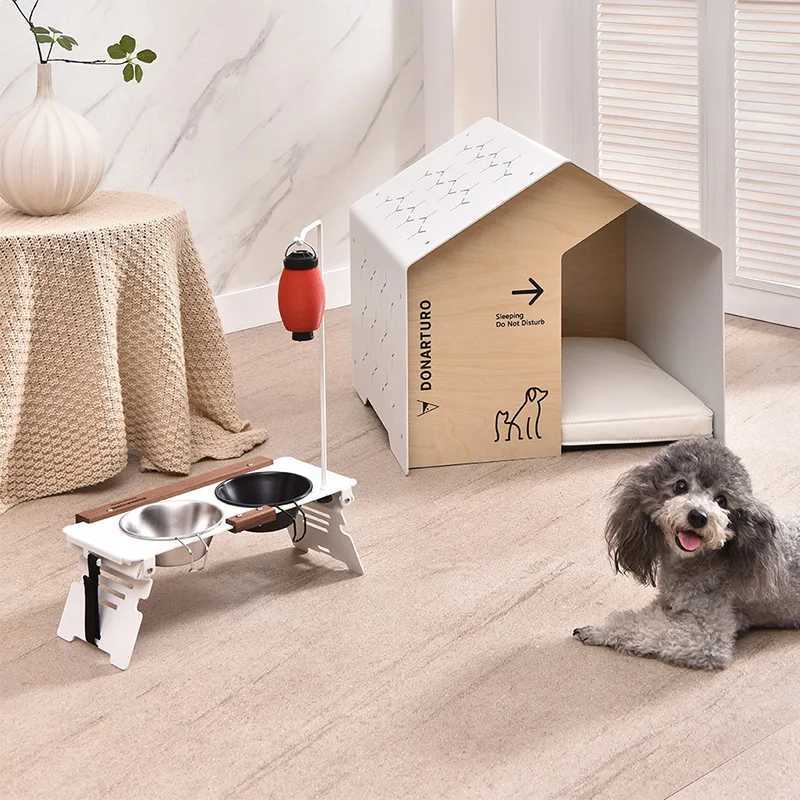 Cat Food Bowl Rack Outdoor Camping Dog Basin Double Bowl Shallow Mouth Special Water Bowl Rack Antioverturning Pet Drinking C251009