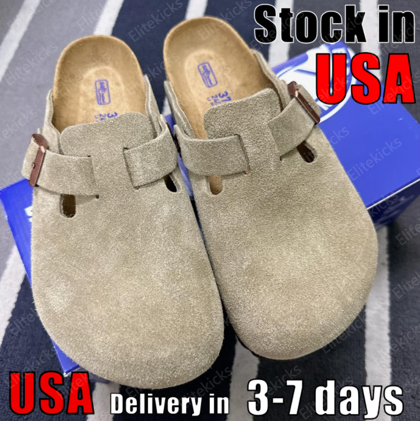 Designer Clogs Slippers Women Sandals Slides Men Women Cork Flat Soft Suede Leather Outdoor Platform Slippers Top Quality