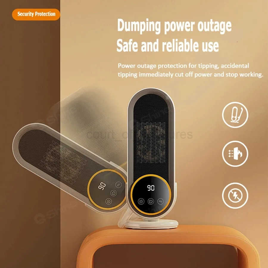 PTC Ceramic Space Heater E68E68S Desktop Fan Heater 1200W With LED Display TouchRemote Control TipOver Overheat Protection M251010