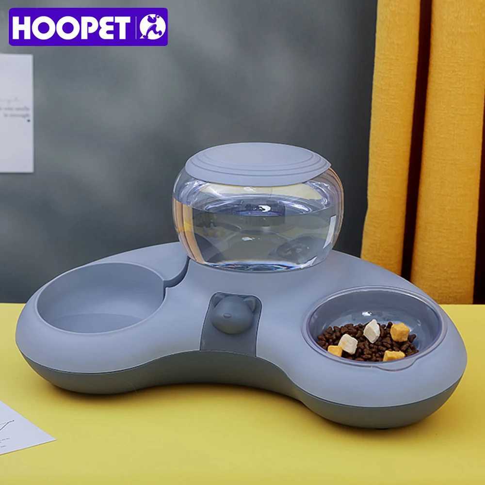HOOPET New Style Cat Automatic Drinking Feeding Bowl Antioverturning Nonslip Bowl for Cats Dogs Cat Food Holder Teddy Dog Bowl C251009
