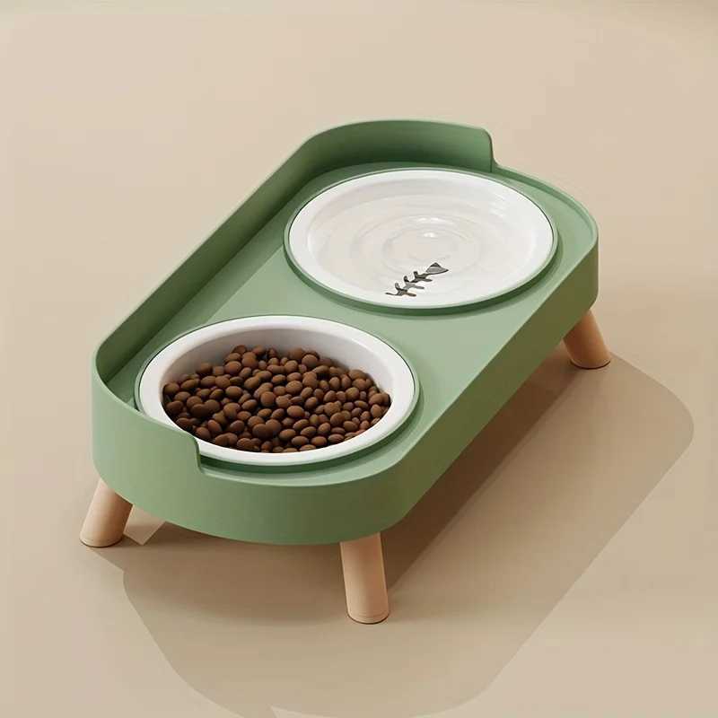 Newly Arrived Elevated Double Bowl Feeder for Cats And Dogs Featuring a Water And Feeding Integration Design C251009