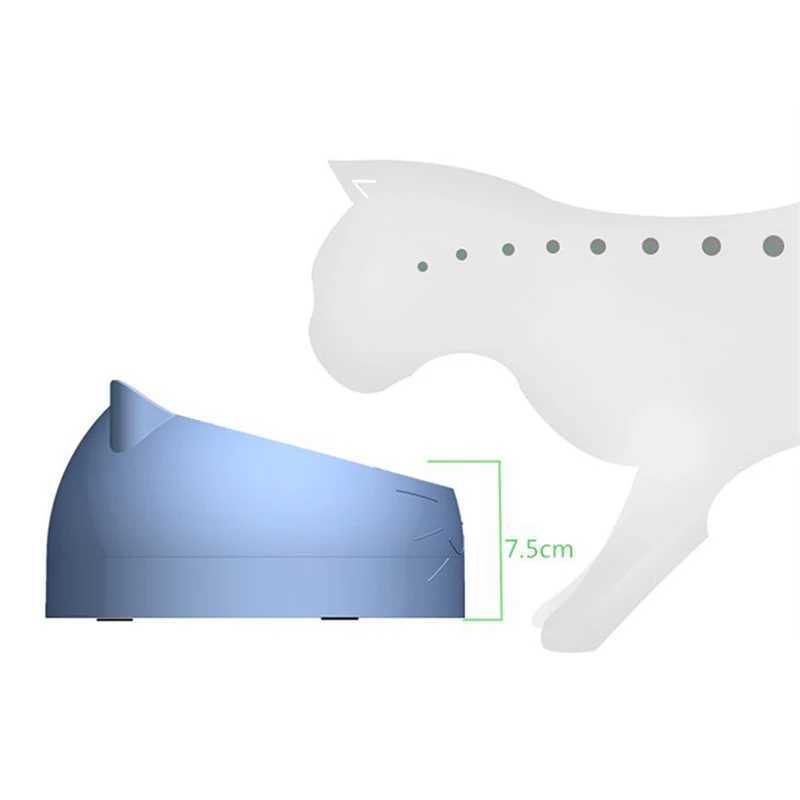 200ml 400ml 15 Degrees Tilted Stainless Cat Bowls Nonslip Base Pets Puppy Cats Food Drink Water Feeder Neck Protection Pet Bowl C251009