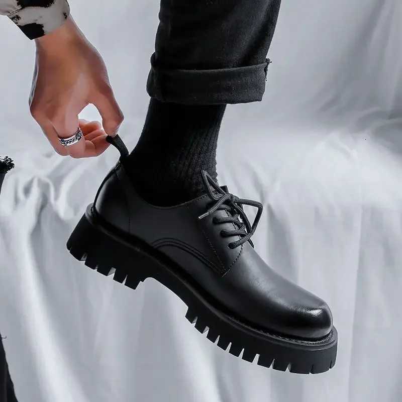 Leather Shoes for Men Height Increasing Formal Round Toe Business Dress Brown Man Casual Shoe Summer Sale Cowhide LegitimateXJ251010