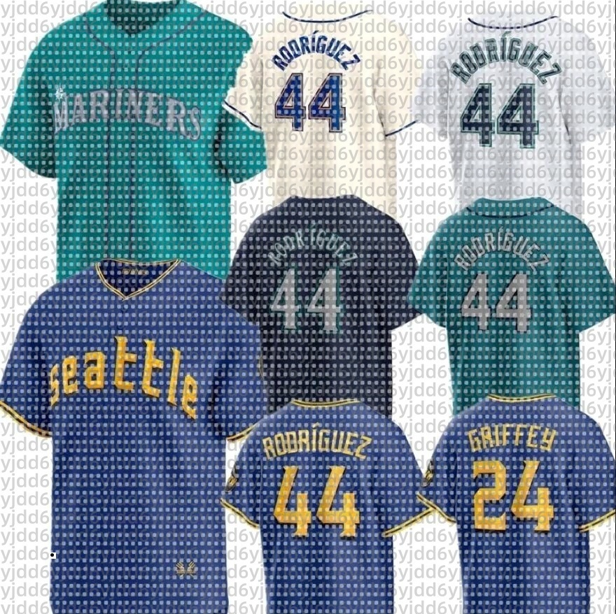 Custom MLB Mariners Baseball Jersey Ken Griffey Jr. Julio Rodrigu JP Crawford Mitch Haniger Cal Raleigh Ichiro Suzuki Logan Gilbert Jorge Polanco Edgar