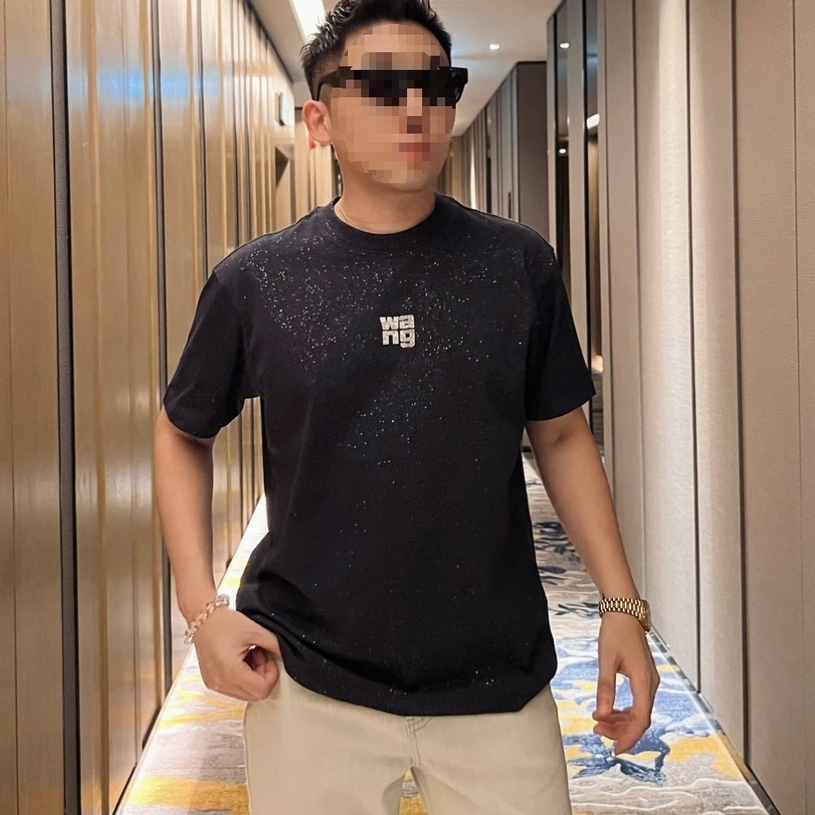 Designer Hoodie Meteor Night Sky 2025 Spring Summer New Starry Sky Glitter Couple Round Neck Loose Short Designer Shirt Sleeve T-shirt Men Trendy Versatile
