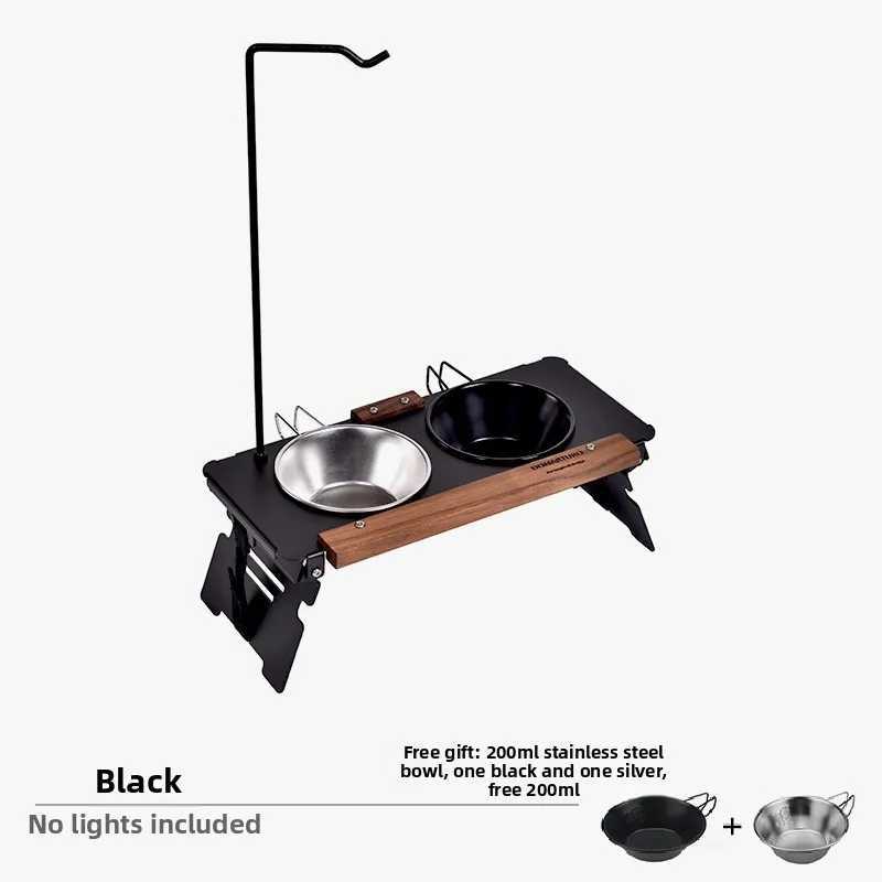 Cat Food Bowl Rack Outdoor Camping Dog Basin Double Bowl Shallow Mouth Special Water Bowl Rack Antioverturning Pet Drinking C251009