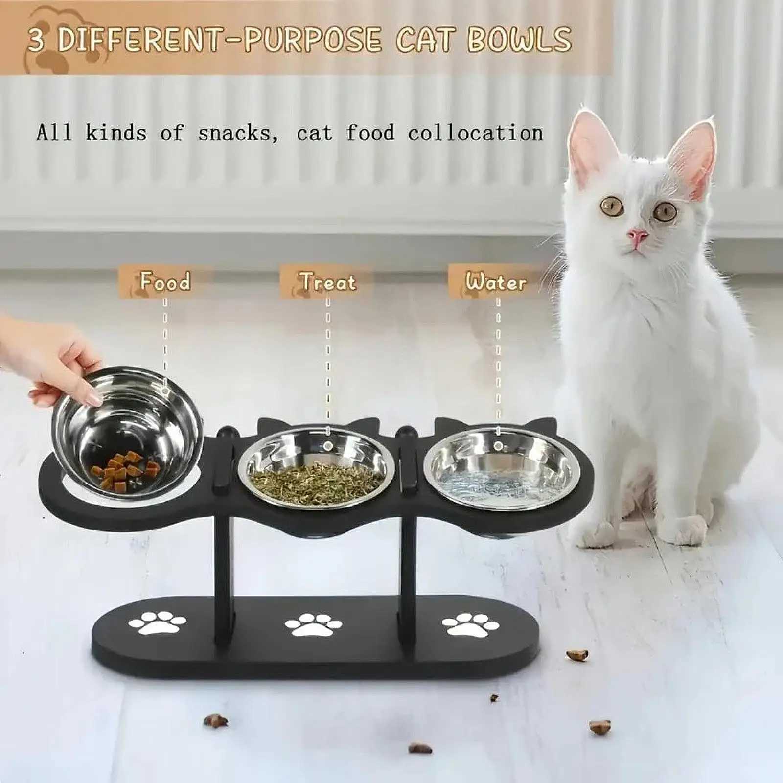 Elevated Cat Bowls Lightweight Pet Food Feeder for Small Dogs Cats Puppy Raised Stand Anti Vomit C251009