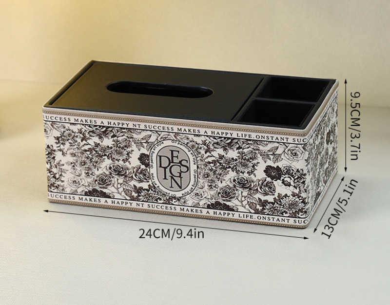 Double Compartment Tissue Box with Storage Desktop Organizer Tissue Storage Integrated Living Room Bedroom Highend Napkin Box C251010