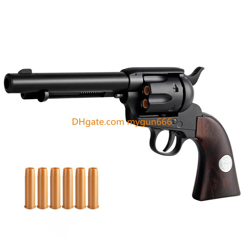 Colt 1873 Single-Action Army Revolver Replica Alloy Toy Gun Blaster Soft Bullet Shell Ejected Gun Pistol for Adults CS Pubg Jedi Look Real Moive Collection Gifts