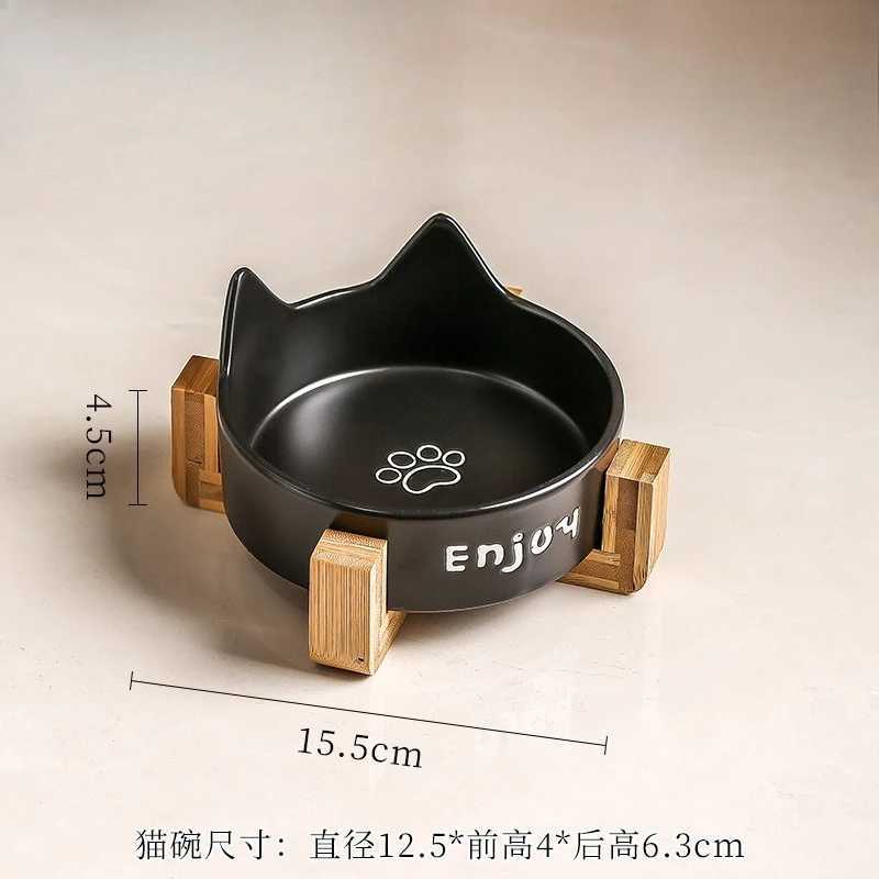Christmas cat gift creamstyle cat ear home ceramic pet bowl antioverturning food bowl suitable for both cats C251009