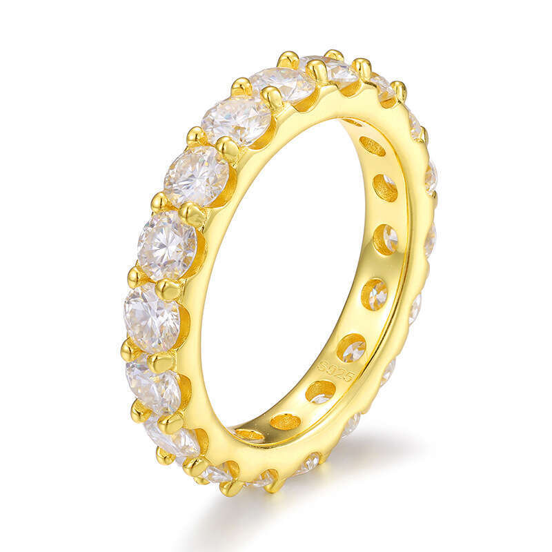 Hip-Hop Style Inlaid Single Row 4MM Main Stone High-End Trendy Brand Fashion Couple Ring