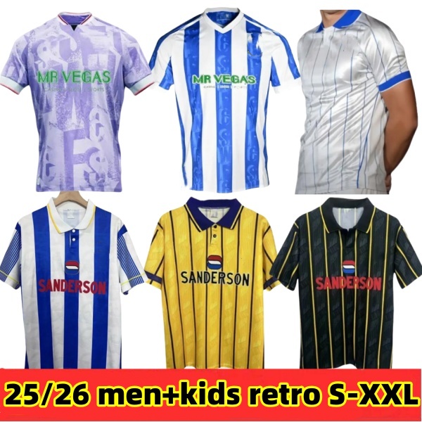 25 26 Sheffields Wednesdays soccer jersey 2025 Will Vaulks Callum Paterson Michael Smith Tyreeq Bakinson Mallik Wilks football shirts 93 94 95 Retro football jersey