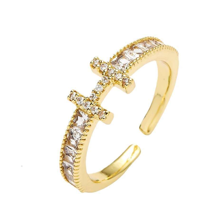 Jewellery Ring High Quality Korean Style H Letter Zircon Geometric Open Ring for Versatile Wear Gift for All Occasions Textured Minimalist Accessory