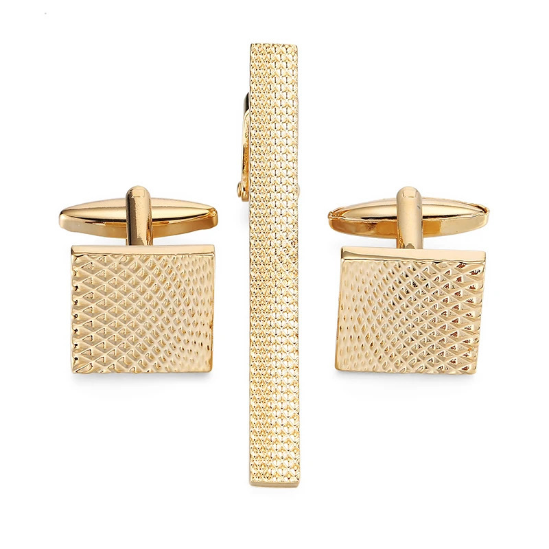 Copper material square batch flower tie clip cufflink box set mens French shirt cufflink business tie clip jewelry gift wholesa 251010