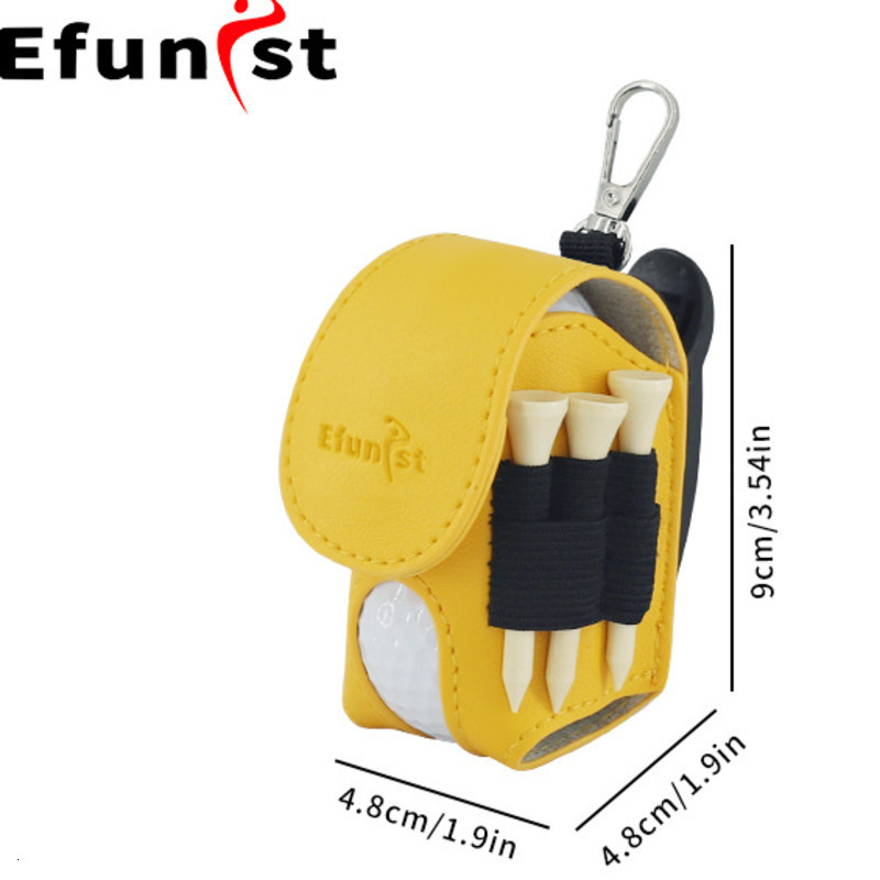 Golf Small Waist Bag PU Leather Can Hold Two Balls And 4 Ball Tees Magnetic Closure Golf Bag Portable Mini Golf Storage Bag 250715