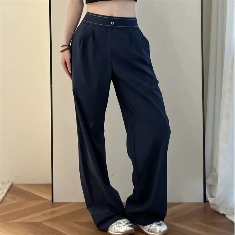 fashionable versatile simple and sporty woven reflective letter casual loose light and quickdrying pants 251009