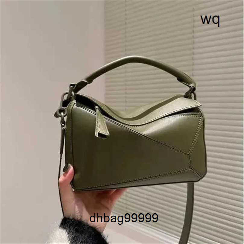 Puzzles Series Handbag Designer Women Bag Genuine Leather Handmade Handswen Stock Geometric Color Matching Genuine Leather ShoulderIG1K