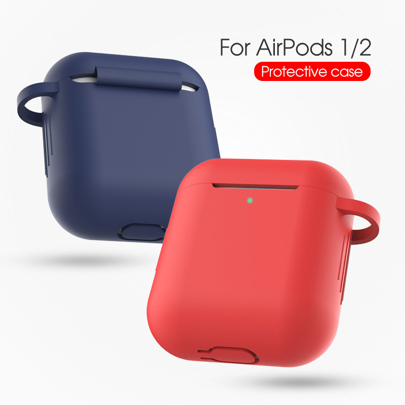 Soft Silicone Protective Cases Wireless Earphone Shockproof Protective Bag Anti-drop With Hook For Apple AirPods 1 2 3 4 Pro Pro2
