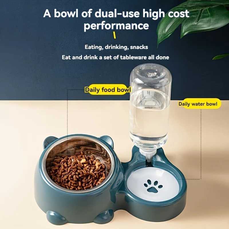 Automatic Pet Feeder and Water Dispenser Integrated Feeding System for Cats and DogsNo Battery or Power Needed slanted mouth C251009