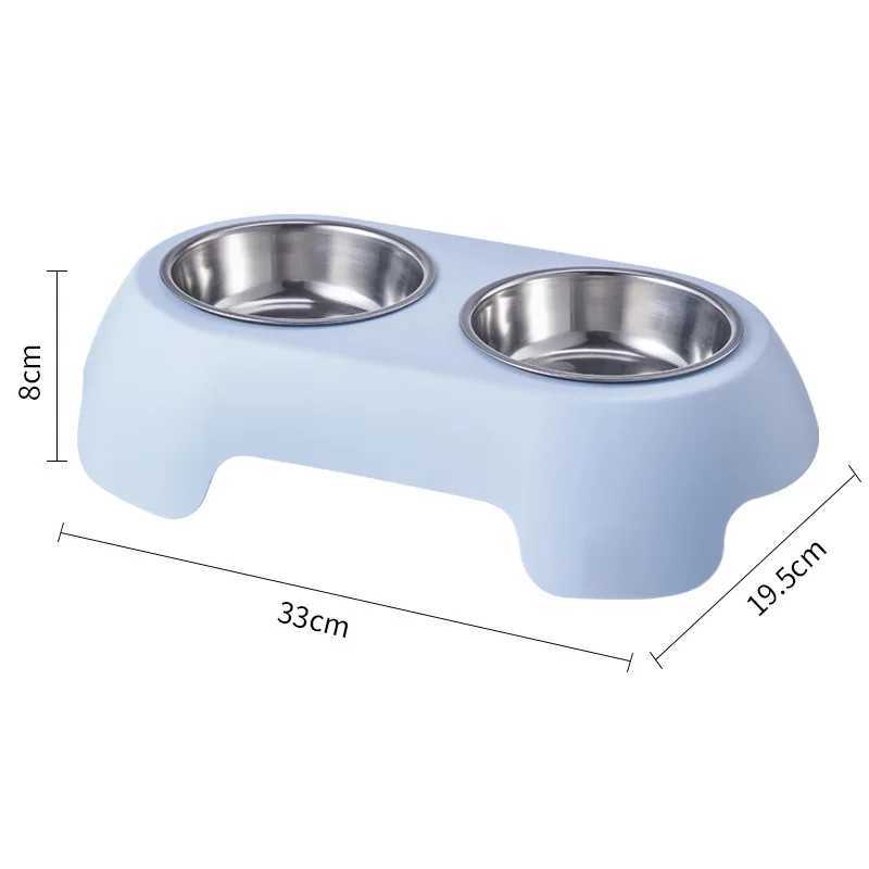 Stainless Steel Pet Bowl Dual Dish Set NonSlip AntiTip Large Capacity Dog Cat Food Water Feeder Bowl for Pets C251009