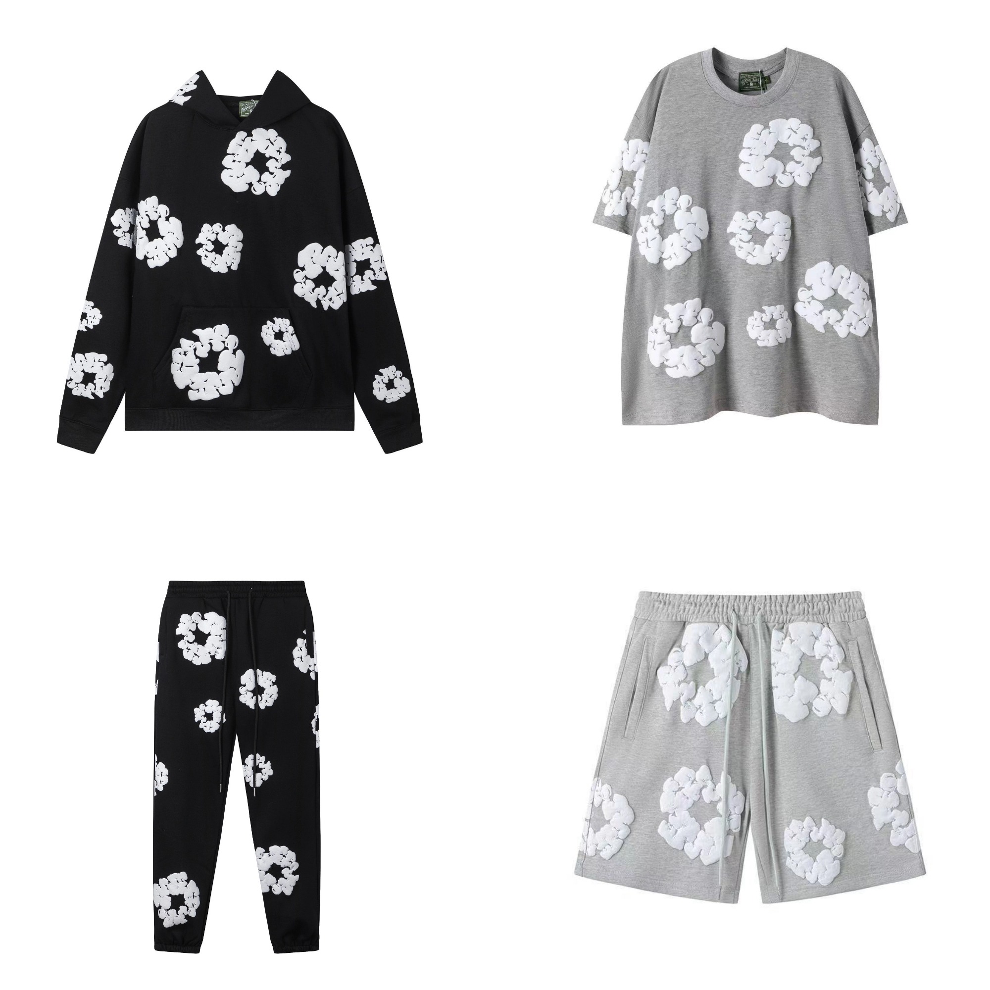 Men's Sport Pants Designer Cropped Pants Women's sports Pants Plant Printed Foam Jogging Loose Casual Hip-hop Couple Autumn and winter Men's Shorts