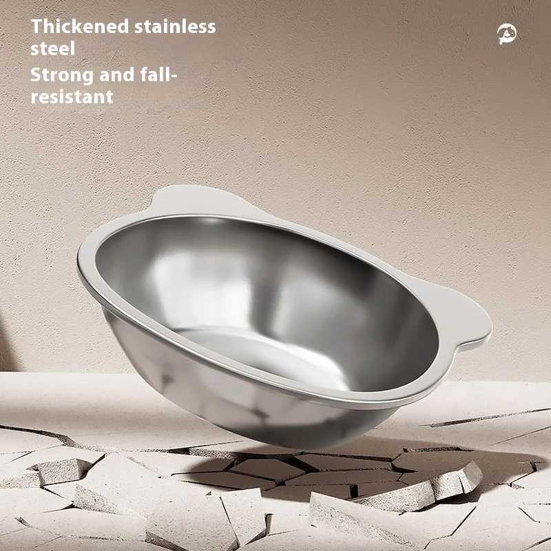 Durable Elevated Cat Bowl Holder Stainless Steel Easy Clean Neck Support Raised Food Dish AntiSpill Water Bowl C251009